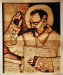 Cambio cuadro pirograbado del Padre Po de Pietrelcina (49x50 cm) 
