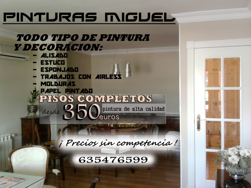 CAMBIO SERVICIO DE PINTURA  POR  ....