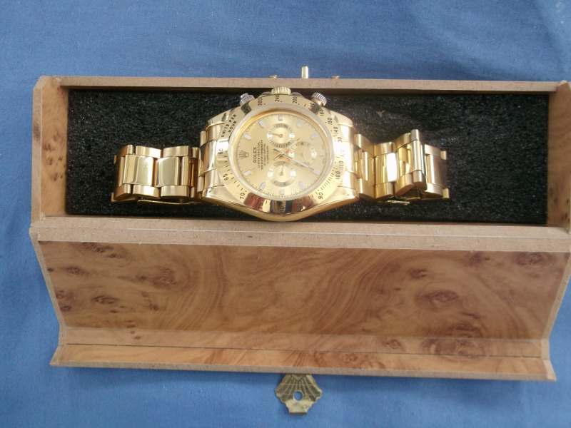 rolex replica, chapado en oro