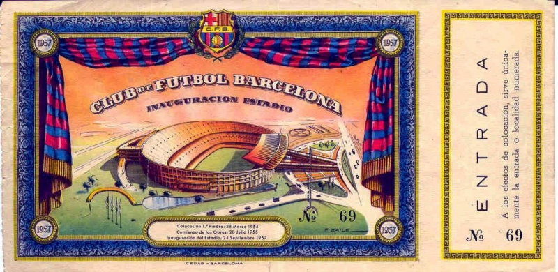 Entrada inauguración NOU CAMP 1957 por objetivo Canon 100-400 mm 
