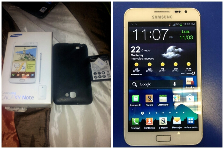 Galaxy note con dos batrías y dos fundas + un año de garantía 